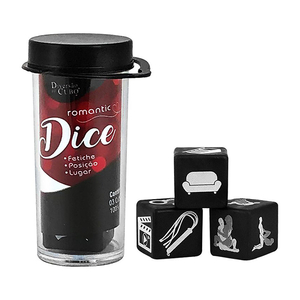 DADOS ERÓTICOS / 3 CUBOS / FETICHE, POSIÇÃO E LUGAR / ROMANTIC DICE FETICHE