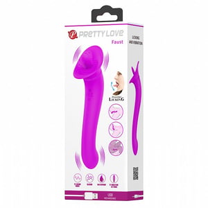 VIBRADOR DO PONTO G E CLITÓRIS - RECARREGÁVEL - FAUST - PRETTY LOVE