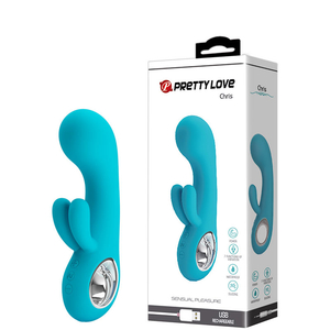 VIBRADOR RECARREGÁVEL COM ESTIMULADOR CLITORIANO DUPLO / PRETTY LOVE / CHRIS