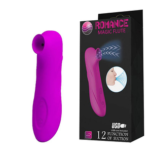 MASSAGEADOR COM SUCÇÃO/  12 VIBRAÇÕES  RECARREGÁVEL MAGIC FLUTE