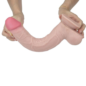 PÊNIS / PROTESE  MASTURBADORA REALÍSTICA  /ARTICULADA  COM VENTOSA / EM CYBER / REAL SKIN LUCKY / 28, 5 CM X 4,8 CM