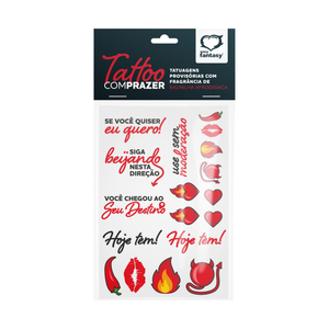 CARTELA COM TATUAGENS AROMÁTICAS TATOO COM PRAZER