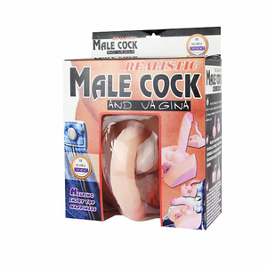 MASTURBADOR  REALÍSTICO / 2 EM 1 / HERMAFRODITA EM FORMATO DE VAGINA E PENIS EM CYBER COM VIBRO