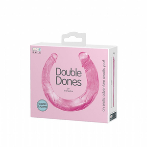 PÊNIS REALÍSTICO PARA DUPLA PENETRAÇÃO  EM JELLY  42 X 3,5 X 2,5  CM - DILDO DOUBLE DONES