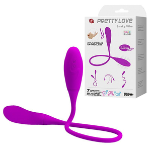 SNAKY - VIBRADOR DUPLO COM MOVIMENTO DEDILHAR E 2 PONTAS