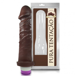 PÊNIS  REALISTICO  AROMÁTICO  CHOCOLATE COM VIBRO  //18 X 4 CM