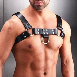 HARNESS EM COURO SINTÉTICO FORMATO H PRETO