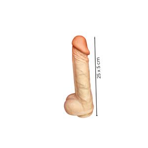 Dildo Pênis Gigante Realístico com ventosa em silicone líquido - 25x5cm