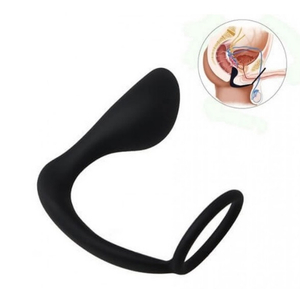 PLUG ANAL COM ANEL EM SILICONE ESTIMULADOR  / MASSAGEADOR DE PROSTATA