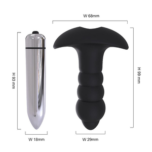 PLUG ANAL  ESCALONADO COM VIBRO BUBBLE