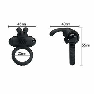 ANEL PENIANO COM VIBRO  EM FORMATO DE ORELHAS EM SILICONE / EUDORA