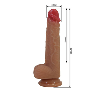 PÊNIS REALÍSTICO EM SILICONE COM VENTOSA REMOVÍVEL - JOVITA - 19 x 3,3 CM