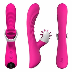 VIBRADOR DUPLO COM FORMATO DE LINGUA ROTATIVO - NYMPH