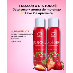 Kit Com 2 Desodorantes Intimo Jato Seco - Poesie – Sexy Fantasy ;COR MORANGO