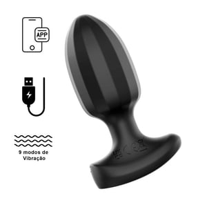 Plug Anal Com Vibro 9 Modos De Vibração Recarregável - App – Stoys