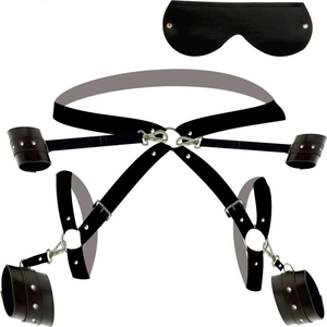 CINTA HARNESS EM COURO COM ARREIO COM 4 ALGEMAS + VENDA / ARREIO FEMININO / SEXY NIGHT