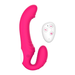 STRAPLESS ESTIMULADOR DO PONTO G / DUPLO VIBRADOR / 10 VIBRAÇÕES / COM CONTROLE / RECARREGÁVEL /