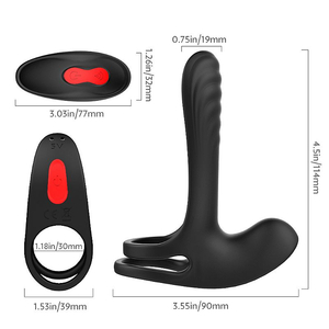 Anel Peniano Recarregável,Com Anel De Escroto E Vibro De Clitoris - Frank