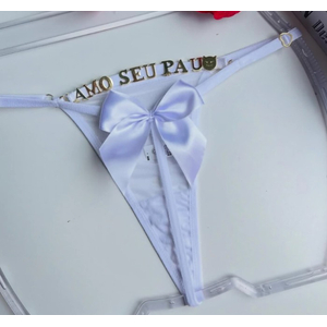 Tanga Fio Laço em Cetim Personalizável | Stoys - Coloca o nome que quiser e usa do jeito que preferir