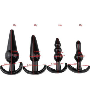 Kit com 4 Plugs Anal tamanhos diferentes  – Stoys