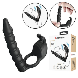 Anel Companheiro com Plug Anal Vibratório e escalonado – Pretty Love