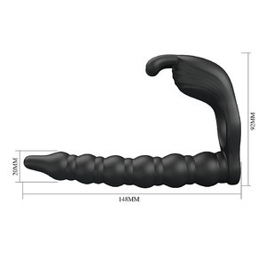 Anel Companheiro com Plug Anal Vibratório e escalonado – Pretty Love