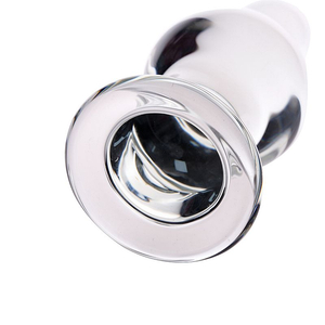 PLUG ANAL DE VIDRO FORMATO REDONDO  15 X 6,7 CM