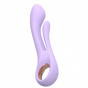 VIBRADOR DUPLO PONTO G E CLITÓRES RECARREGÁVEL COM 9 MODOS DE VIBRAÇÃO - KAETHE