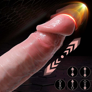 PÊNIS REALÍSTICO EM SILICONE COM VAI E VEM / ROTATIVO E AQUECIMENTO 22 X 4 CM