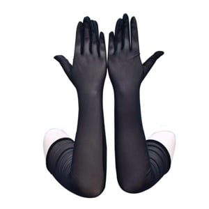 LUVA LONGA EM TULE;Cor:Preto