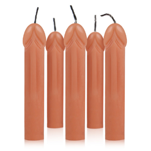 KIT COM 5 VELAS PAVIO MÁGICO COM FORMATO DE PÊNIS