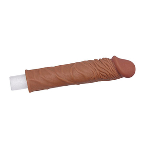 CAPA PENIANA  EXTENSORA  EM CYBER  / X-TENDER / PRETTY LOVE / 19,5 X 4 CM;Cor:Marrom