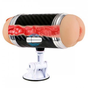 MASTURBADOR LANTERNA COM VENTOSA / EM FORMATO DE VAGINA E ÂNUS / EM CYBERSKIN