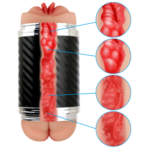 MASTURBADOR LANTERNA COM VENTOSA / EM FORMATO DE VAGINA E ÂNUS / EM CYBERSKIN