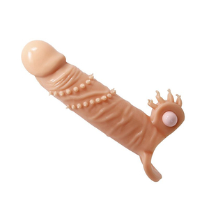 CAPA PENIANA  EXTENSORA  EM CYBER COM ALÇA TESTICULAR  E VIBRO - PENIS LEEVE CONNOR / PRETTY LOVE / 17 X 4 CM