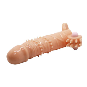 CAPA PENIANA  EXTENSORA  EM CYBER COM ALÇA TESTICULAR  E VIBRO - PENIS LEEVE CONNOR / PRETTY LOVE / 17 X 4 CM