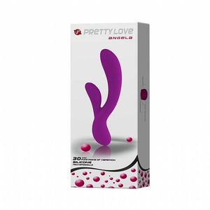 VIBRADOR DUPLO PONTO G E CLITÓRIS / RECARREGÁVEL / 30 VIBRAÇÕES /PRETTY LOVE / ÂNGELA
