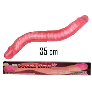 PÊNIS REALÍSTICO PARA DUPLA PENETRAÇÃO ARTICULADO EM JELLY 36 X 4 CM -  DOUBLE DONES