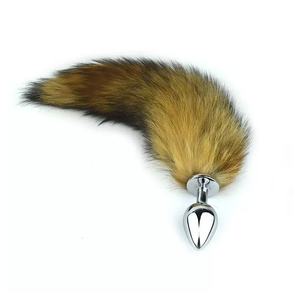 PLUG ANAL EM AÇO COM RABO CAUDA RAPOSA 25 CM Tamanho:M
