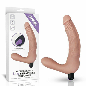 STRAP ON DUPLO EM CYBER COM VIBRO RECARREGÁVEL - Rechargeable Joy I