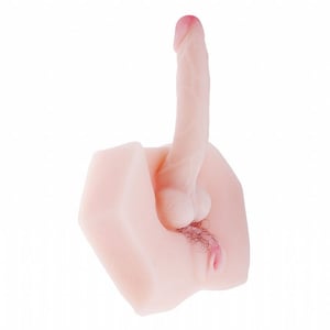 MASTURBADOR  REALÍSTICO / 2 EM 1 / HERMAFRODITA EM FORMATO DE VAGINA E PENIS EM CYBER COM VIBRO