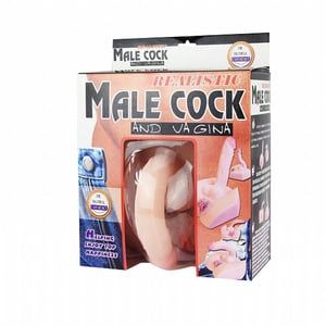 MASTURBADOR  REALÍSTICO / 2 EM 1 / HERMAFRODITA EM FORMATO DE VAGINA E PENIS EM CYBER COM VIBRO