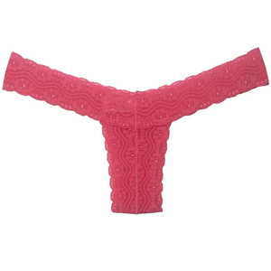 CALCINHA FIO DENTAL EM RENDA CASADA SENSUALLE;Cor:PINK