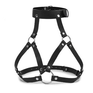 HARNESS TOP ARREIO EM COURO SINTÉTICO FEMININO ( QQ MODELO)