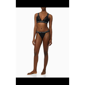 Calcinha Fio Dental CK One Rendado com Cotton | Calvin Klein.