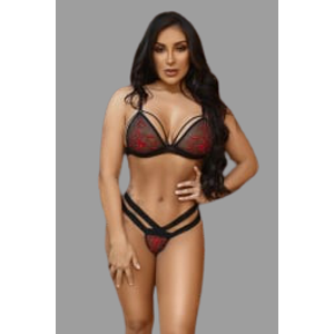 Conjunto Tentação Sem Bojo em Tule e Bordado | Garota Veneno - Tule com bordado que é pura tentação