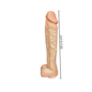 Dildo Pênis Gigante Realístico com ventosa em silicone líquido - 30x5cm
