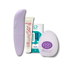 KIT COM VIBRADOR DO GOLFINHO, EGG, EXCITANTE E LUBRIFICANTE