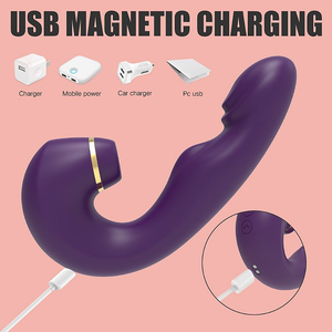 Vibrador de Ponto G e Clitóris com Pulsação e Dedilhar / Tapping no Meio