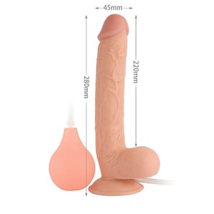 Dildo Pênis Realístico Ejaculador Spray de água em Silicone - 28 x 4,8 cm